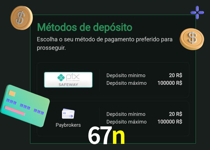 O cassino 67n oferece uma grande variedade de métodos de pagamento